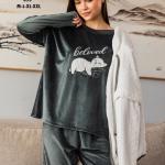 3pcs dark gray pyjama set