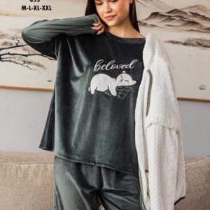 3pcs dark gray pyjama set