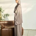 MAUVE SHADOWS SATIN DRESS ISDAL