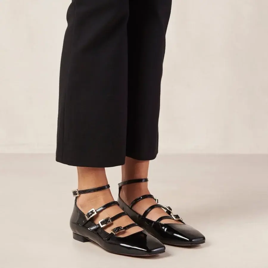 Patent Leather multi straps Flats