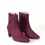 Elegant ankle boots with metallic ring details B-49