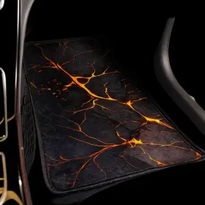 Orange Black - Set of 4 Car Mats