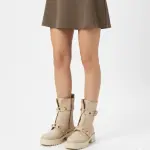 HALF BOOT LEATHER MID HEELS R-603