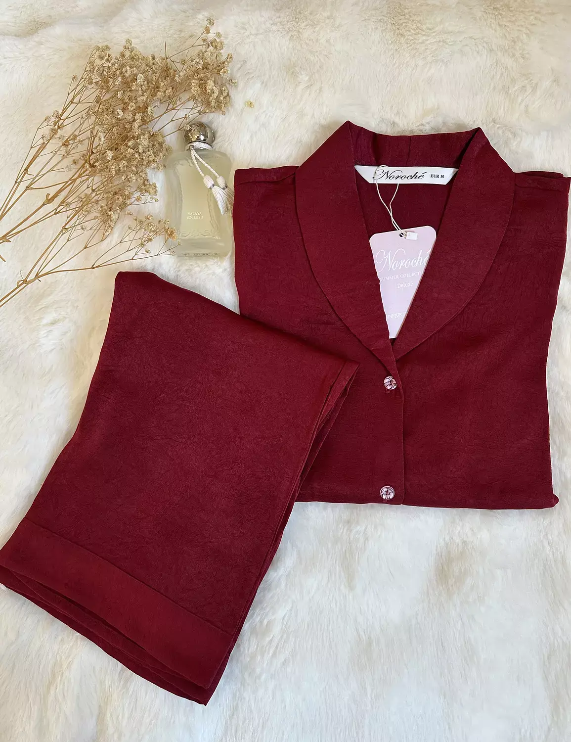 Ruby Crinkled Marble Effect pjs