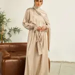 GOLD SATIN DRESS ISDAL