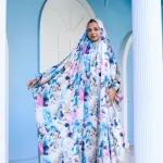 DREAMY SPLASHES PRINT SATIN MALHAFA ISDAL