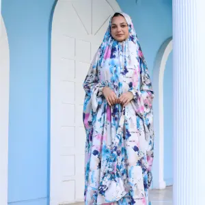 DREAMY SPLASHES PRINT SATIN MALHAFA ISDAL