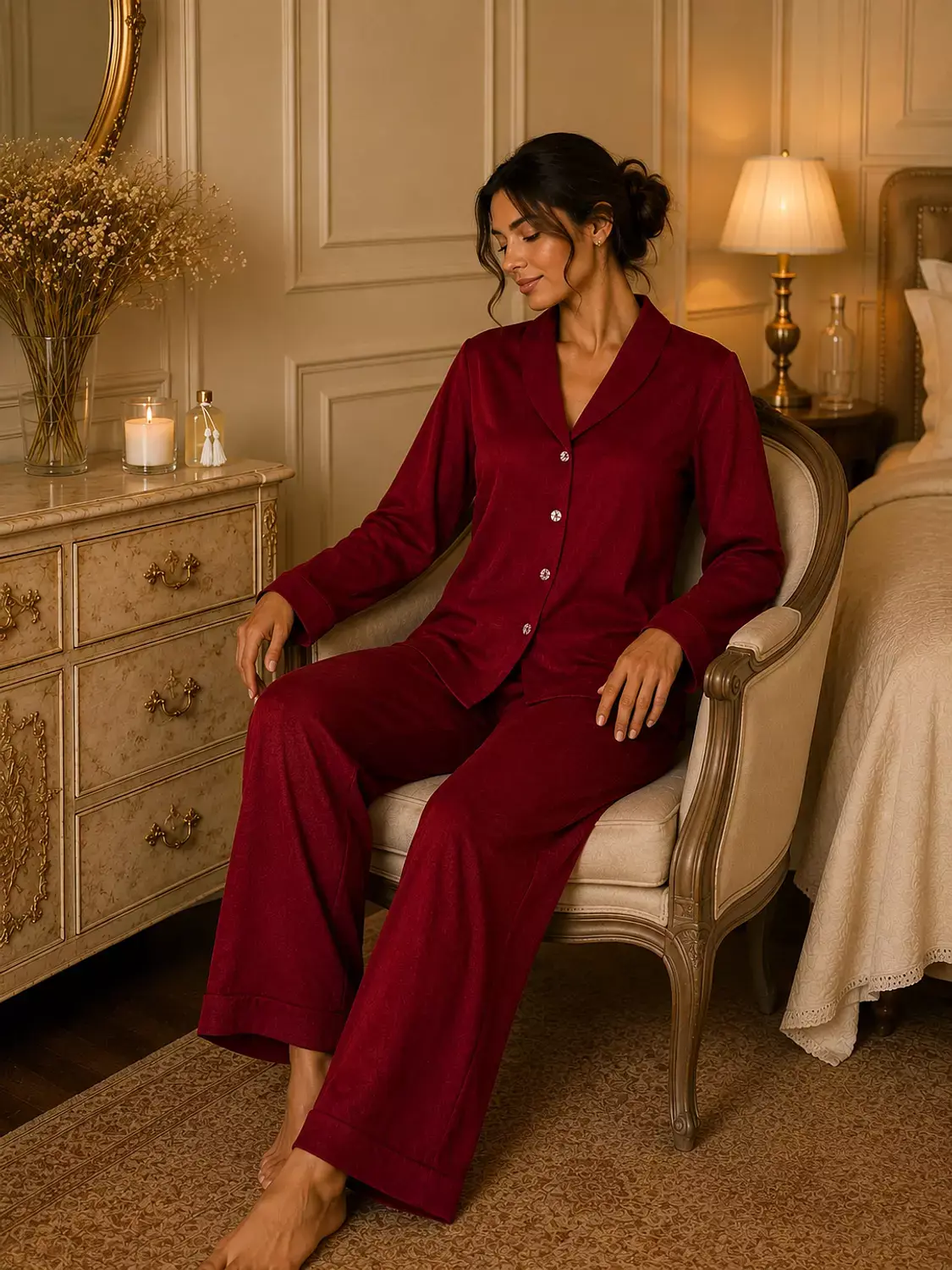 Ruby Crinkled Marble Effect pjs