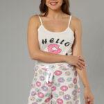 Printed Cotton Tank Top & Hot Shorts Set