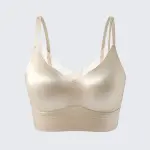 Seamless Satin Camisole Built-in Bra Push Up Plus Size Top