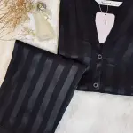 Black striped jacquard pjs