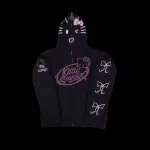 BLACK KITTY SAVAGE ZIP HOODIE