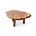 Solid Wood Slab Coffee Table – Live Edge Boho Rustic Design