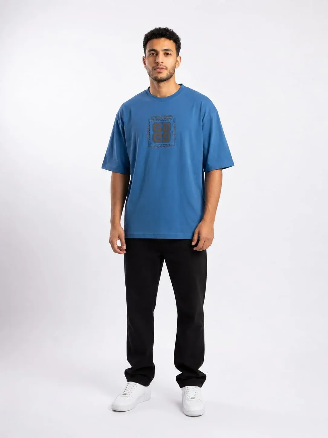 Blue Oversized Stress T-Shirt