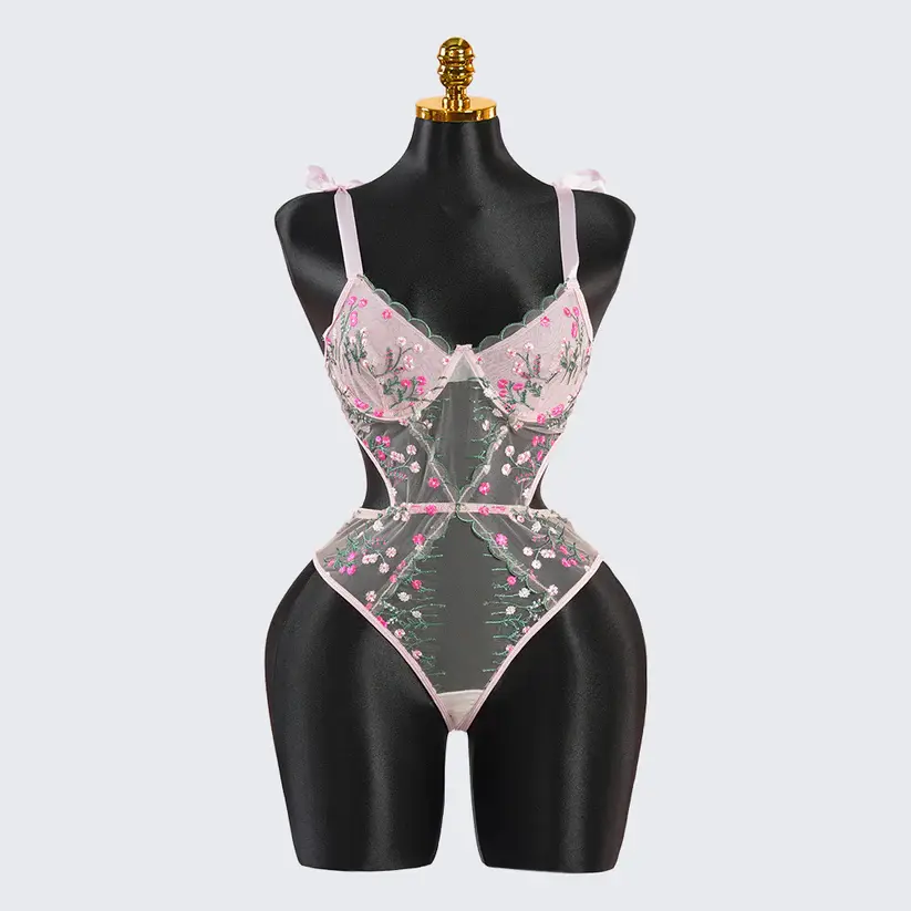 Lace Floral Embroidery Bodysuit