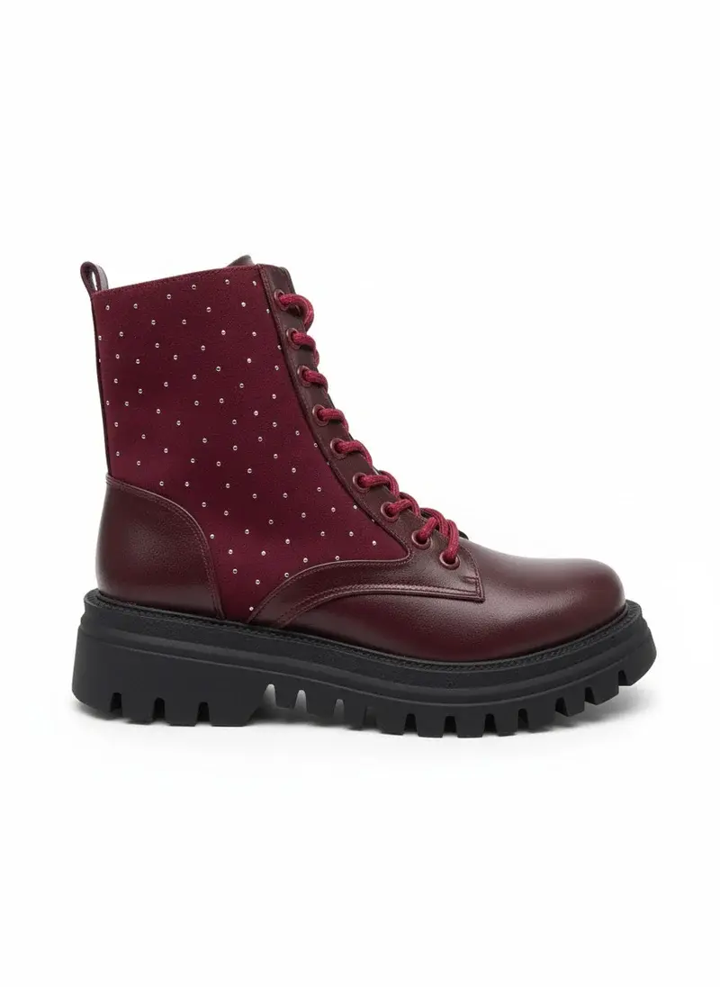 Boots leather with diamonds on the side – B-50