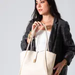 Minimalist Top-Handle Bag-beige