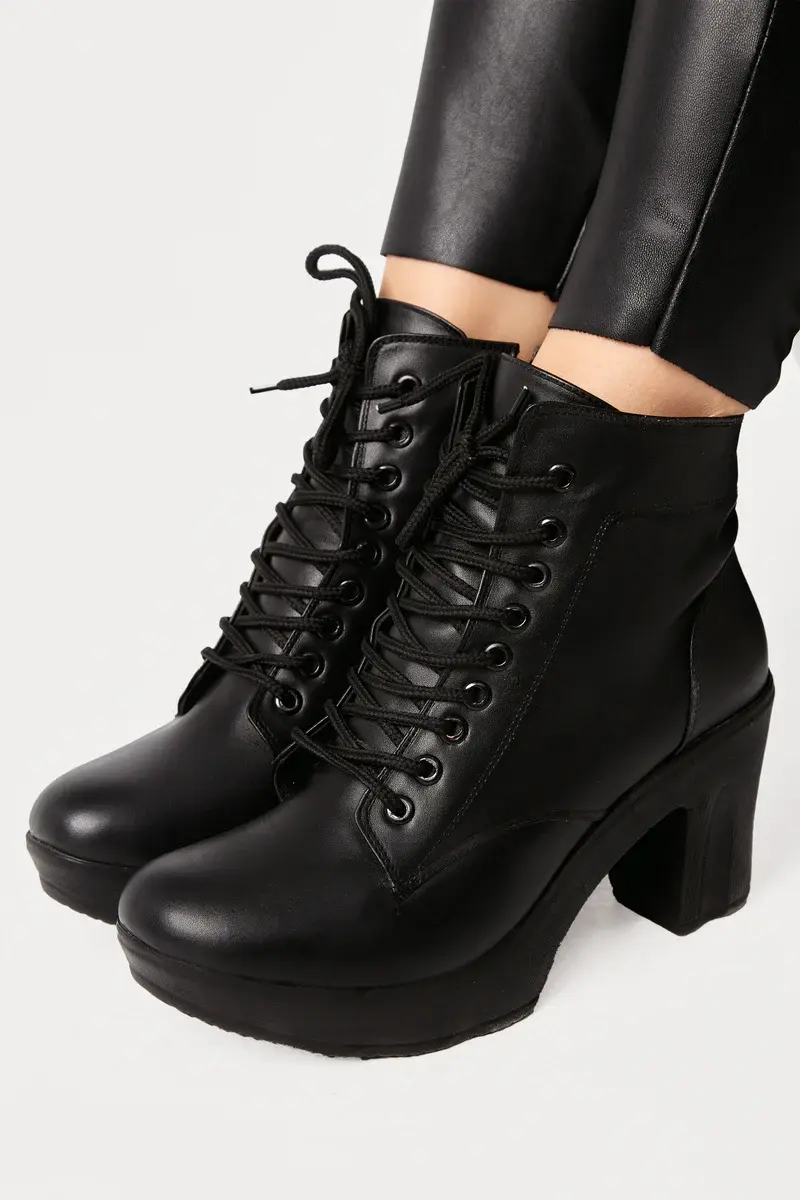 BOOT MID HEELS 5cm LEATHER B-25