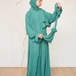 GREEN CREPE DRESSY ISDAL