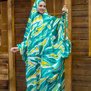 OCEAN BREATH PRINT SATIN MALHAFA ISDAL