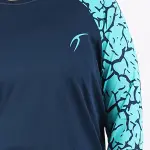 Crew Neck Long Sleeve Turquoise Top