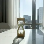 Marble-Texture Hourglass Sculpture