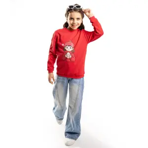 RED Sweatshirt with “ Coffee Girl ” Print 💗👧☕