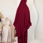 MAROON CREPE SET ISDAL