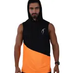 Sleeveless Breathable Orange Hoodie