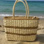 Handwoven Beach Tote Bag – Natural Straw BA-18