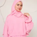 BUBBLEGUM PINK CREPE DRESSY ISDAL