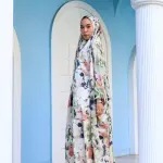 NATURE SPLASHES PRINT SATIN MALHAFA ISDAL