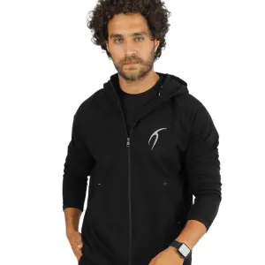 Full Zip Men's Black Hoodie