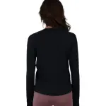 Slim Long Sleeve Black Printed Top