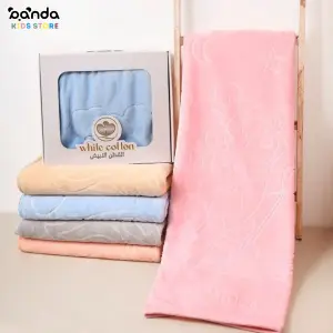 بطانية طبقتين قطيفة ، حفر ليزر ، القطن الابيض