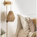 Burlap Boho Wall Lamp