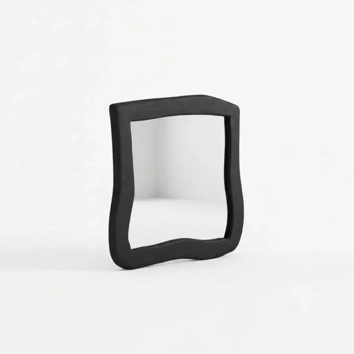 Handmade Organic Boho Wall Mirror with Black Frame