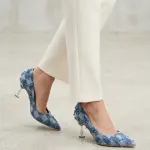 Elegant Checkered Pattern Heels with Luxe Touch C-101