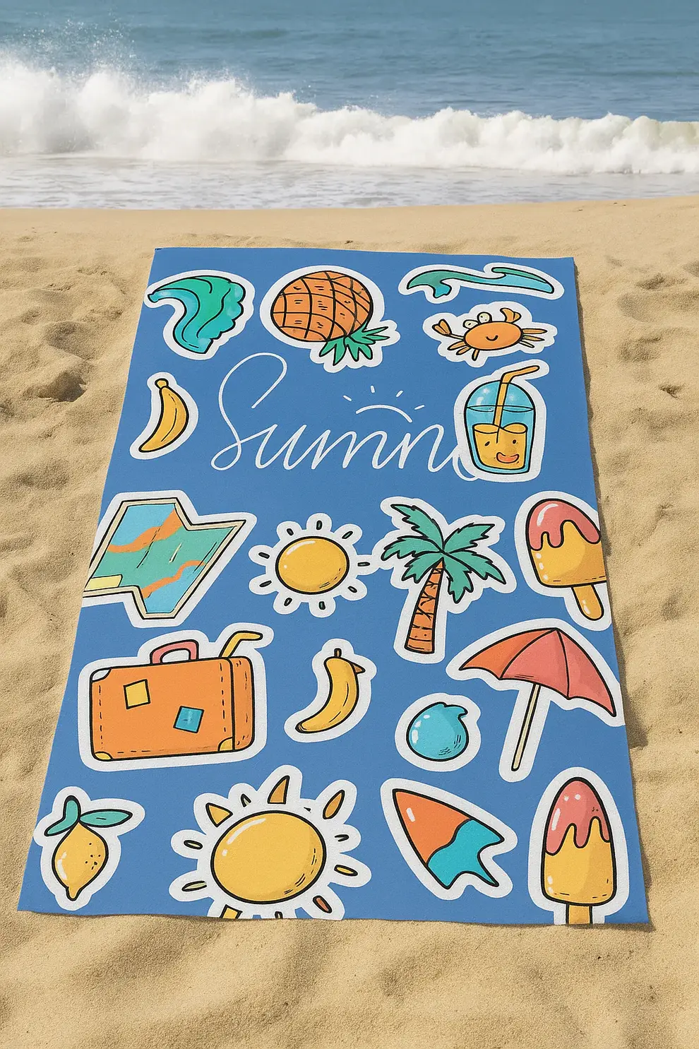 Agha Home Coastal Printed Microfiber Towel