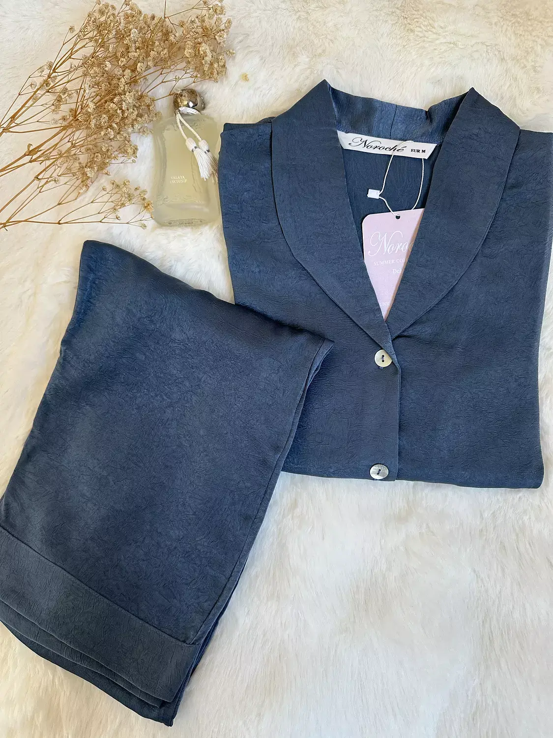 Bleu Ciel Crinkled Marble Effect pjs