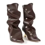 Modern Sculpted Folded Heel Boot B-51