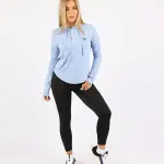 Long Slevess Women's Blue Hoodie