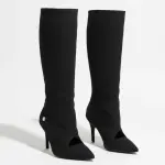 Convertible High-Heel Fabric Boots R-777