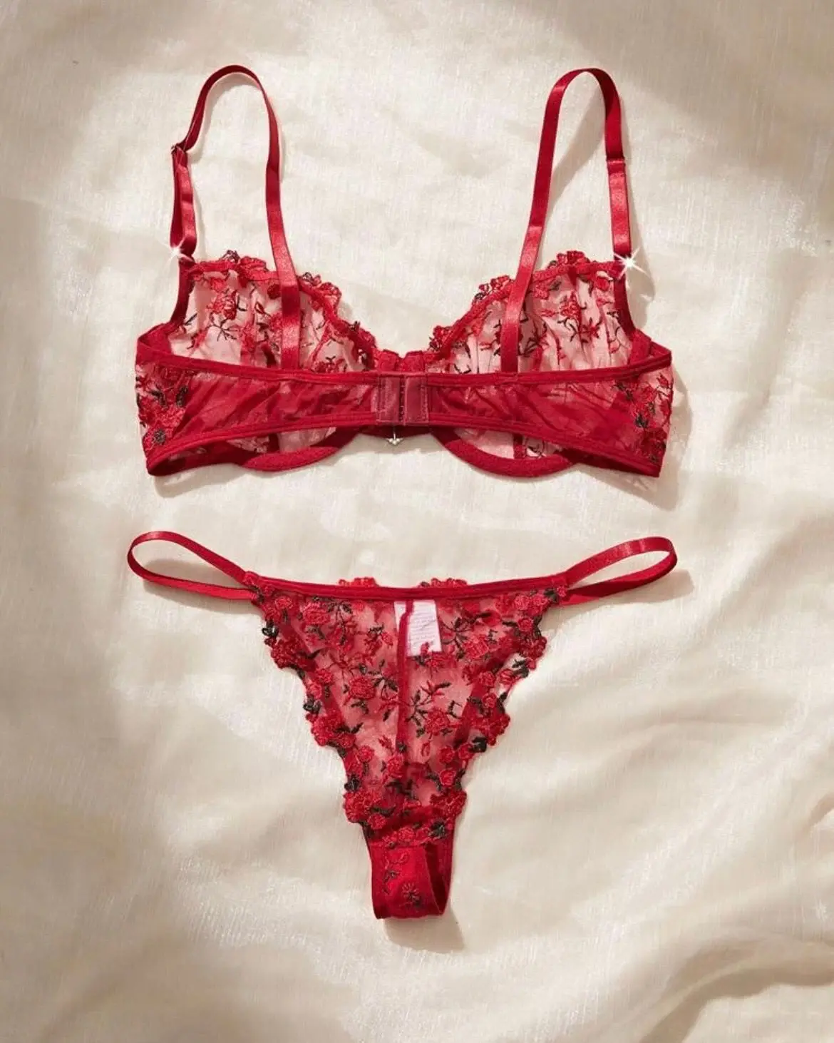 Scarlet Bloom Lingerie Set