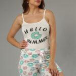 Printed Cotton Tank Top & Hot Shorts Set