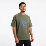 Olive Oversized Circle Chest Print T-Shirt
