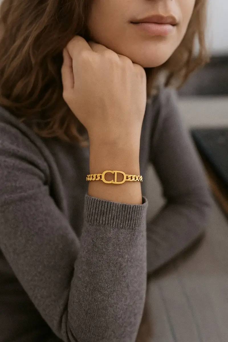 Bracelet Stainless Steel with CD Initial BR-41