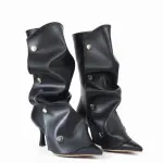 Modern Sculpted Folded Heel Boot B-51