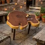 Handcrafted Live-Edge Natural Wood Coffee Table