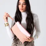 Soft Croco Clutch-Nude Pink